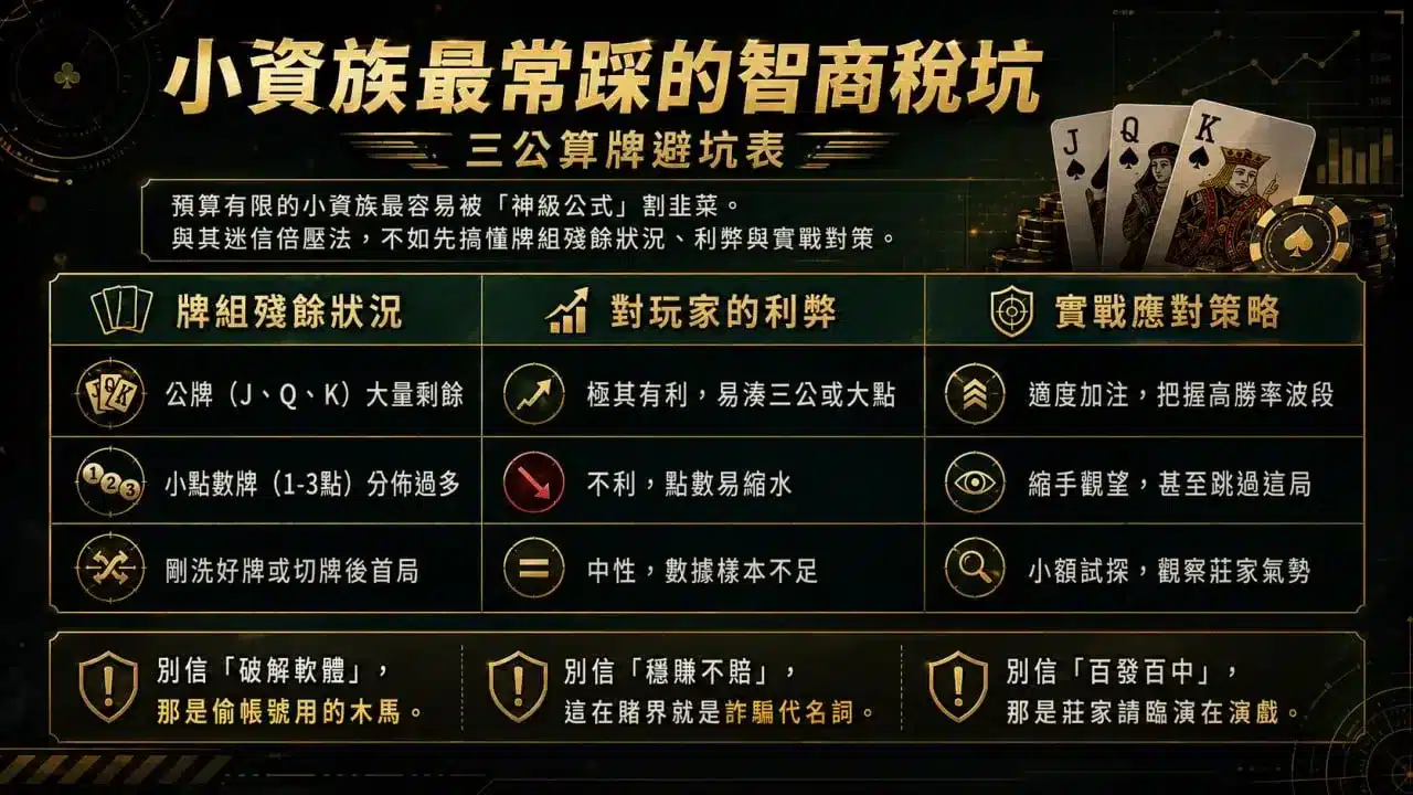 三公算牌公式小資族常見算牌陷阱與實戰應對策略