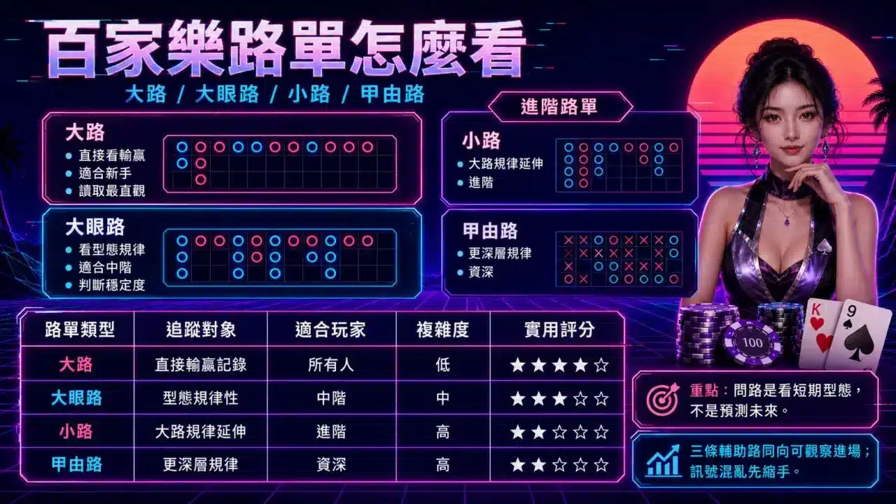 百家樂問路四大路單系統與分析方式比較