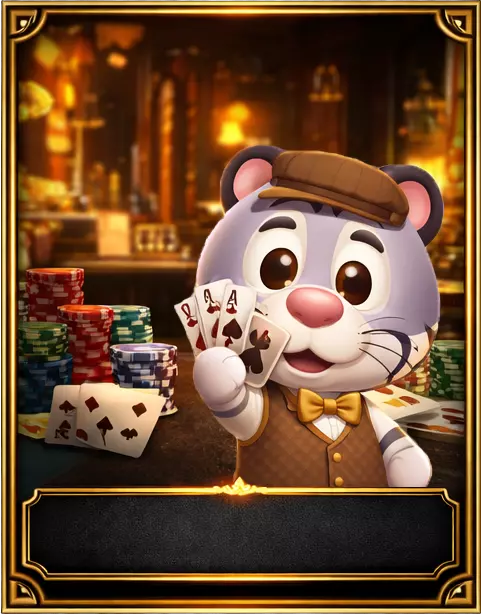 棋牌小鎮撲克牌遊戲角色與籌碼場景